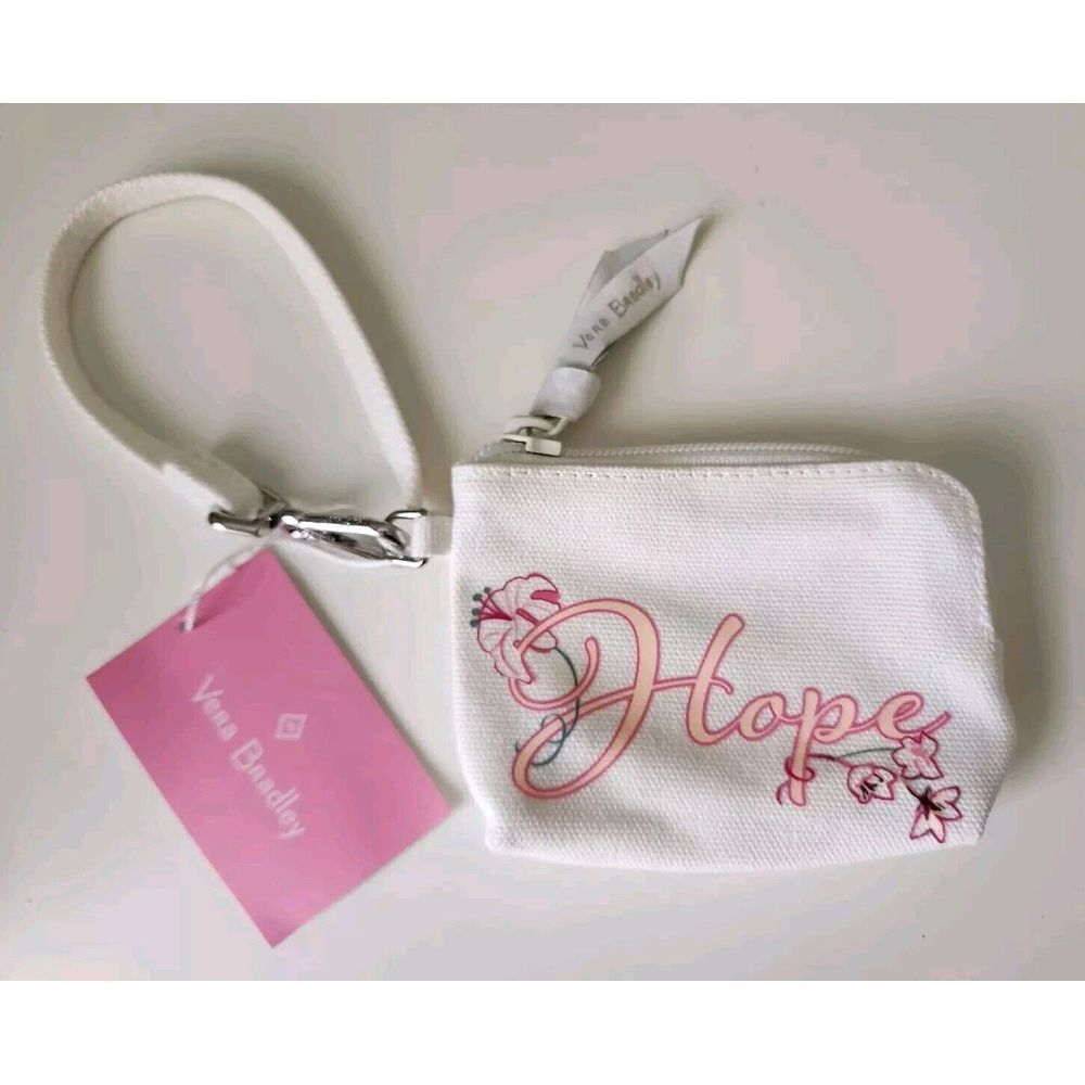 Vera Bradley Women's Change Coin‎ Cotton Purse Bag Small White Pink